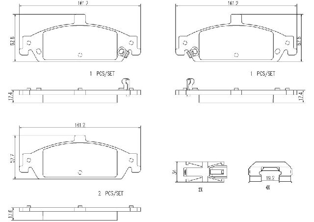 1999-2004 Oldsmobile Alero Disc Brake Pad Set - Front (Brembo)