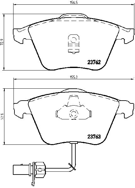 2002-2004 Audi A6 Disc Brake Pad Set - Front (Brembo)