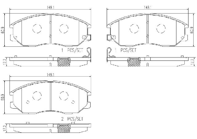 2004-2005 Kia Sedona Disc Brake Pad Set - Front (Brembo)