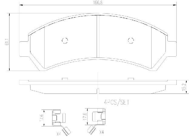 1997-2001 Oldsmobile Bravada Disc Brake Pad Set - Front (Brembo)