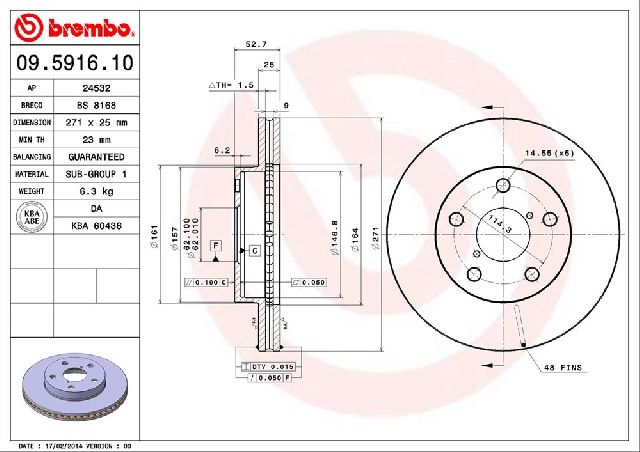 1991-1996 Toyota Previa Disc Brake Rotor - Front (Brembo)