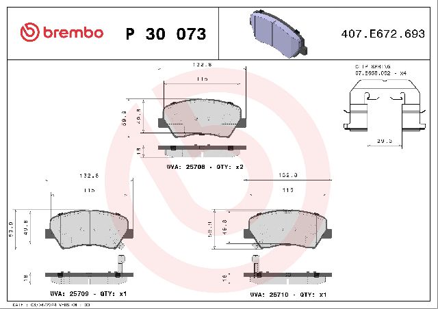 2020-2022 Genesis G90 Disc Brake Pad Set - Front (Brembo)