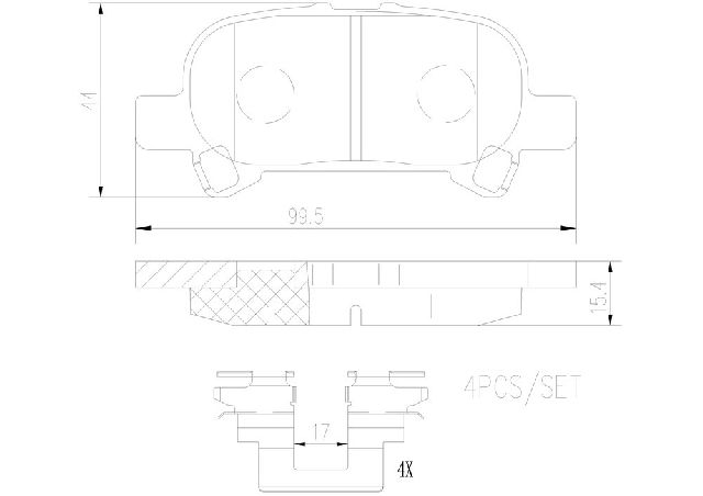 1999-2008 Toyota Solara Disc Brake Pad Set - Rear (Brembo)