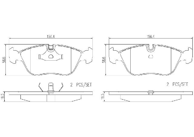 1998-2000 Volvo V70 Disc Brake Pad Set - Front (Brembo)