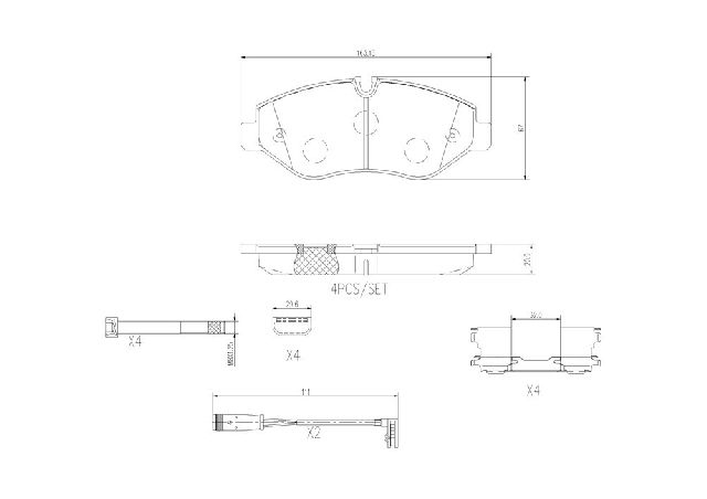 2010-2018 Mercedes-Benz Sprinter 2500 Disc Brake Pad Set - Front (Brembo)
