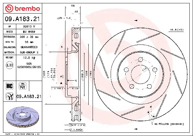 2005-2014 Chrysler 300 Disc Brake Rotor - Front (Brembo)