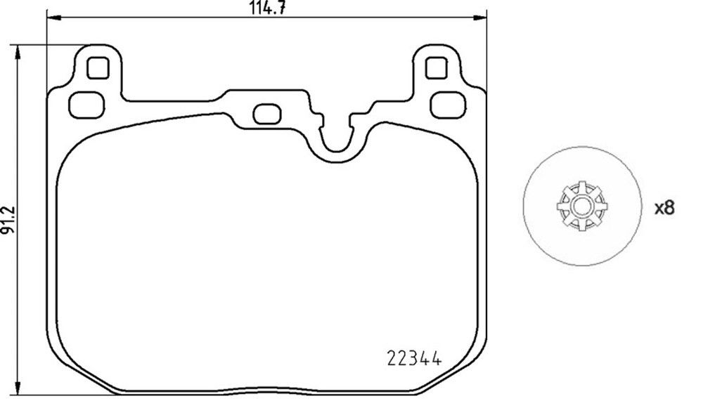 2020, 2019, 2018, 2017, 2016, 2015 Mini Cooper Disc Brake Pad Set