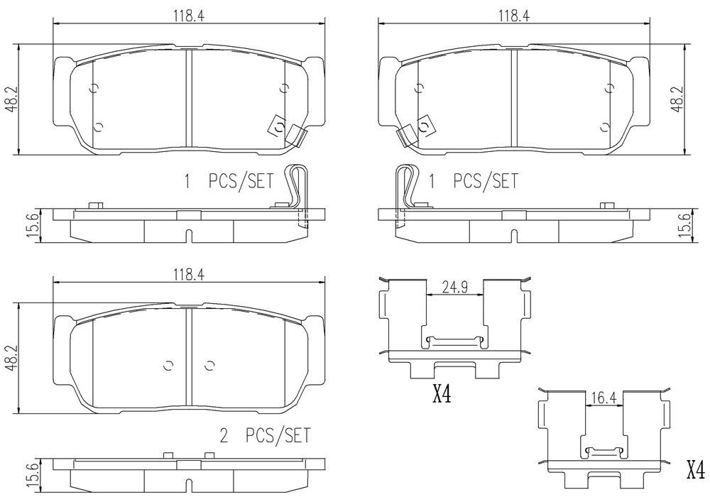 2007 Hyundai Entourage Disc Brake Pad Set