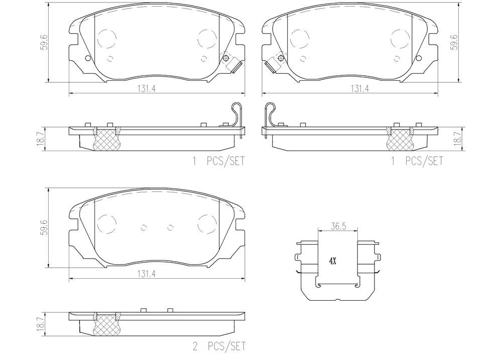 2017, 2016, 2015, 2014, 2013, 2012, 2011, 2010 Chevrolet Equinox Disc Brake Pad Set