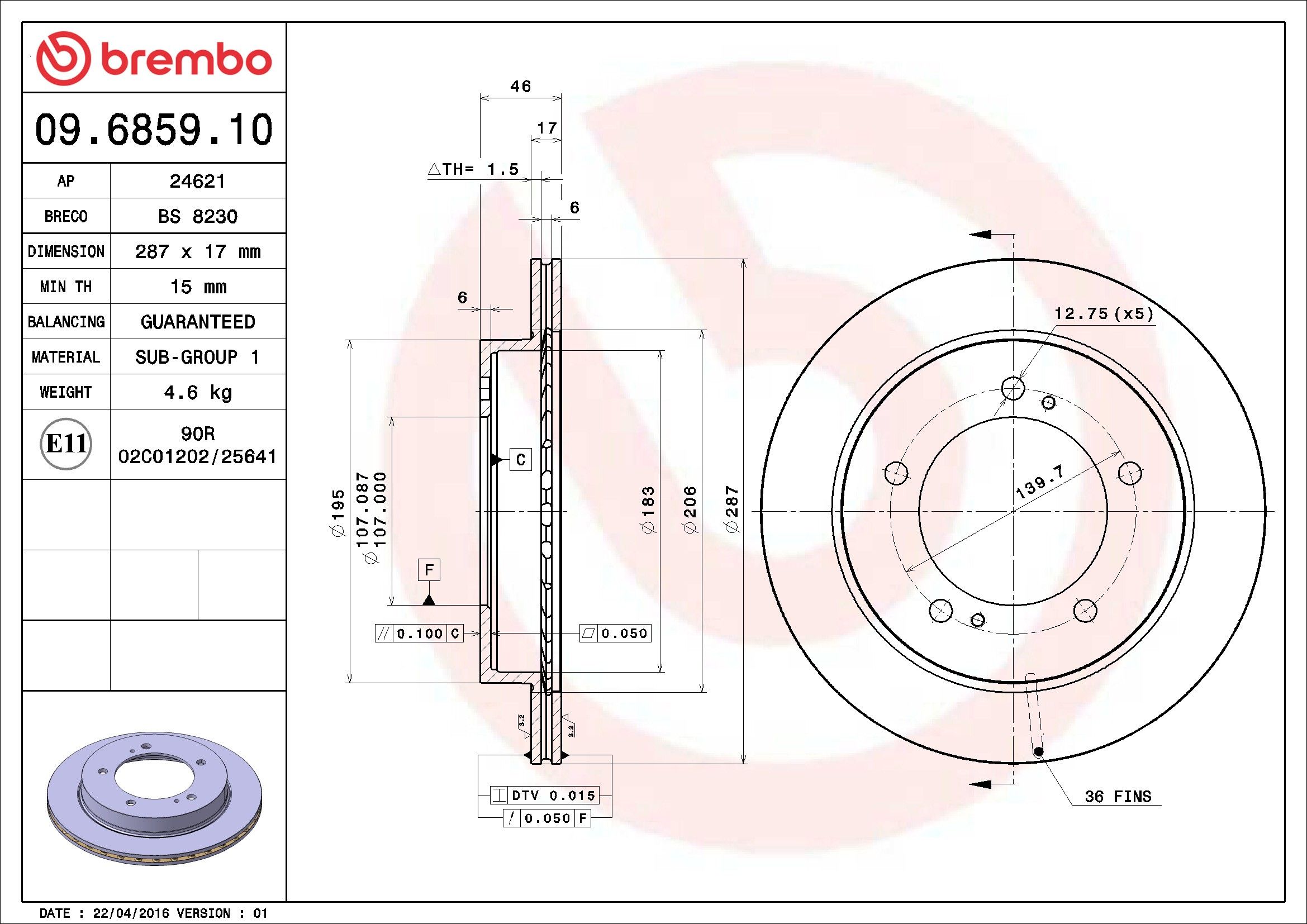 1998, 1997, 1996, 1995 Suzuki Sidekick Disc Brake Rotor