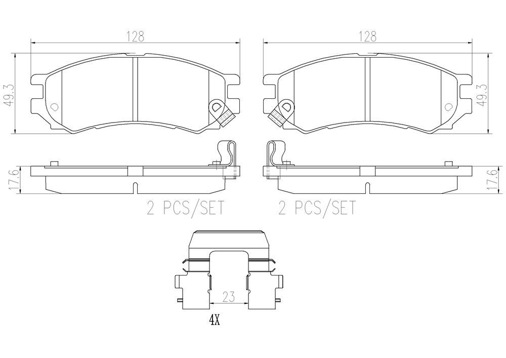 2002, 2001, 2000, 1999, 1998, 1997 Saturn SL Disc Brake Pad Set