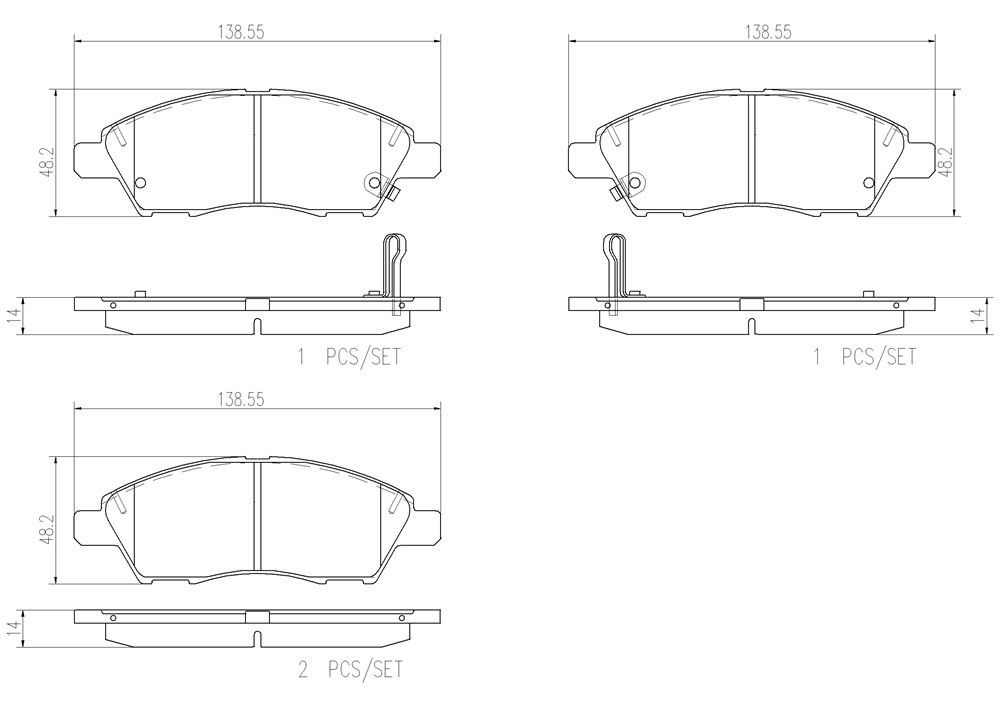 2019, 2018, 2017, 2016, 2015, 2014 Nissan Versa Note Disc Brake Pad Set