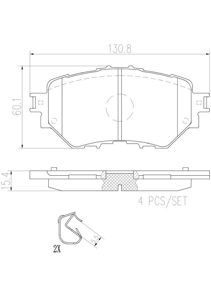 2018, 2017, 2016 Mazda 3 Disc Brake Pad Set