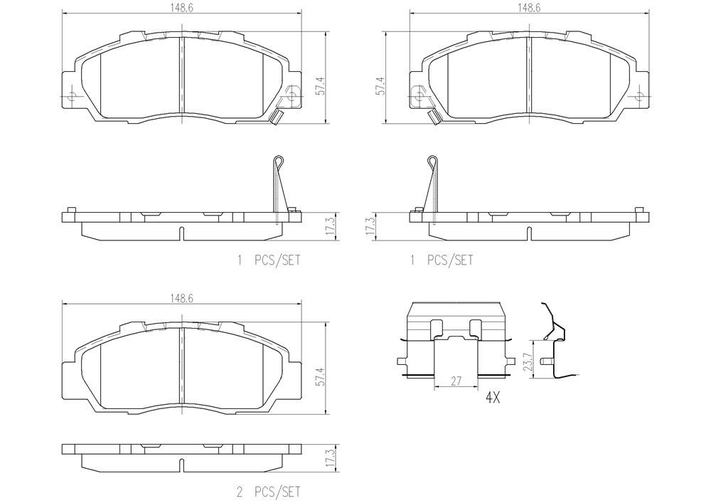 1999, 1998, 1997 Acura CL Disc Brake Pad Set