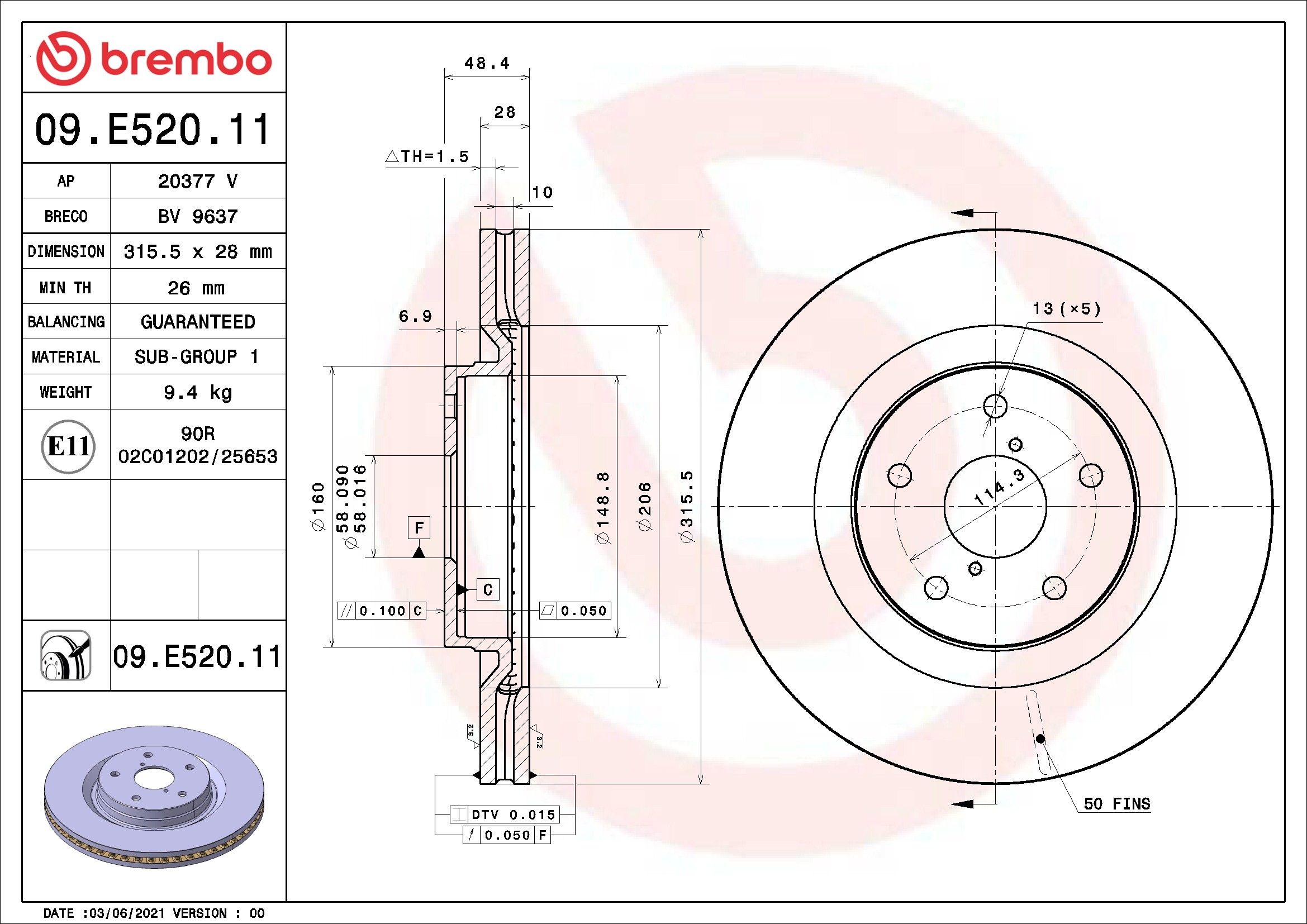 2024, 2023, 2022, 2021, 2020, 2019 Subaru Forester Disc Brake Rotor