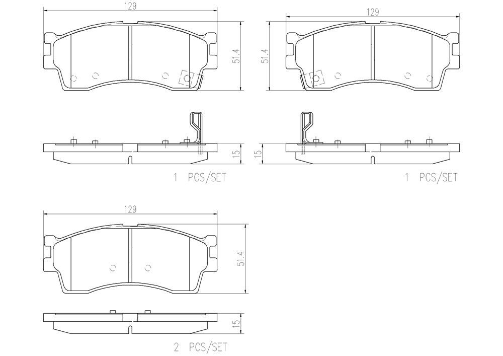 2004, 2003, 2002, 2001 Kia Spectra Disc Brake Pad Set