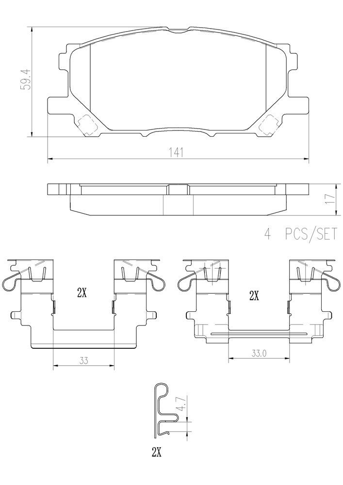 2006, 2005, 2004 Lexus RX330 Disc Brake Pad Set