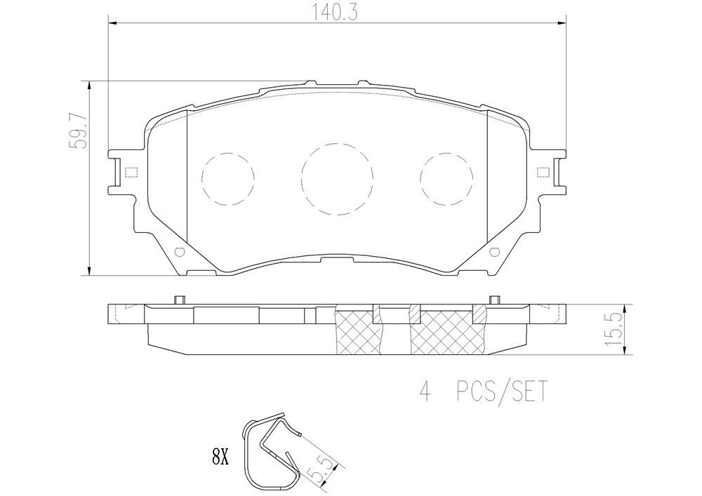 2020, 2019, 2018, 2017, 2016, 2015, 2014 Mazda 6 Disc Brake Pad Set
