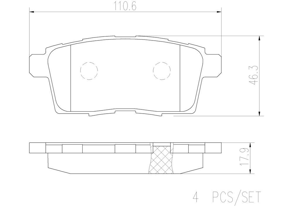 2010, 2009, 2008, 2007 Ford Edge Disc Brake Pad Set