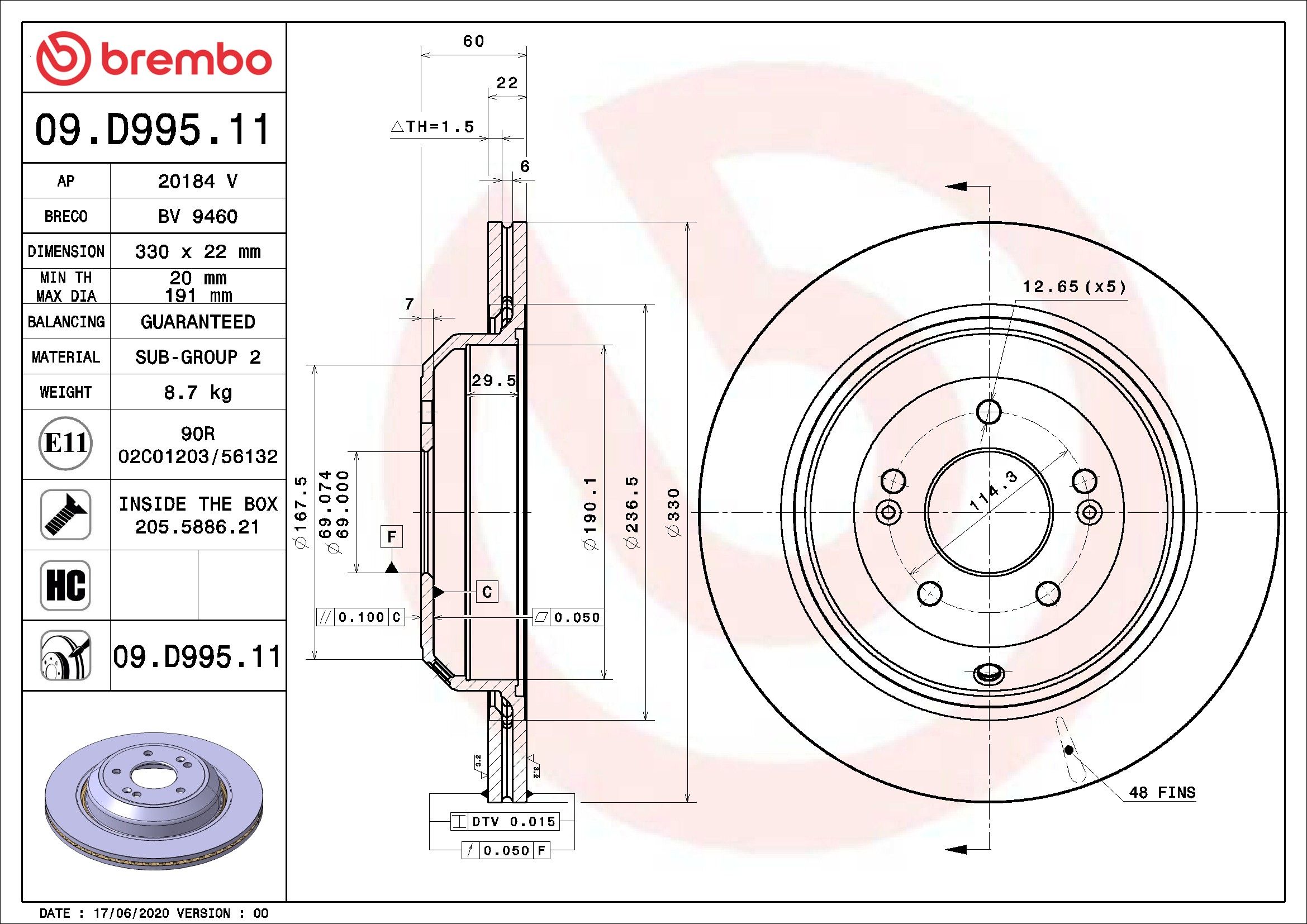 2024, 2023, 2022, 2021, 2020 Genesis G70 Disc Brake Rotor