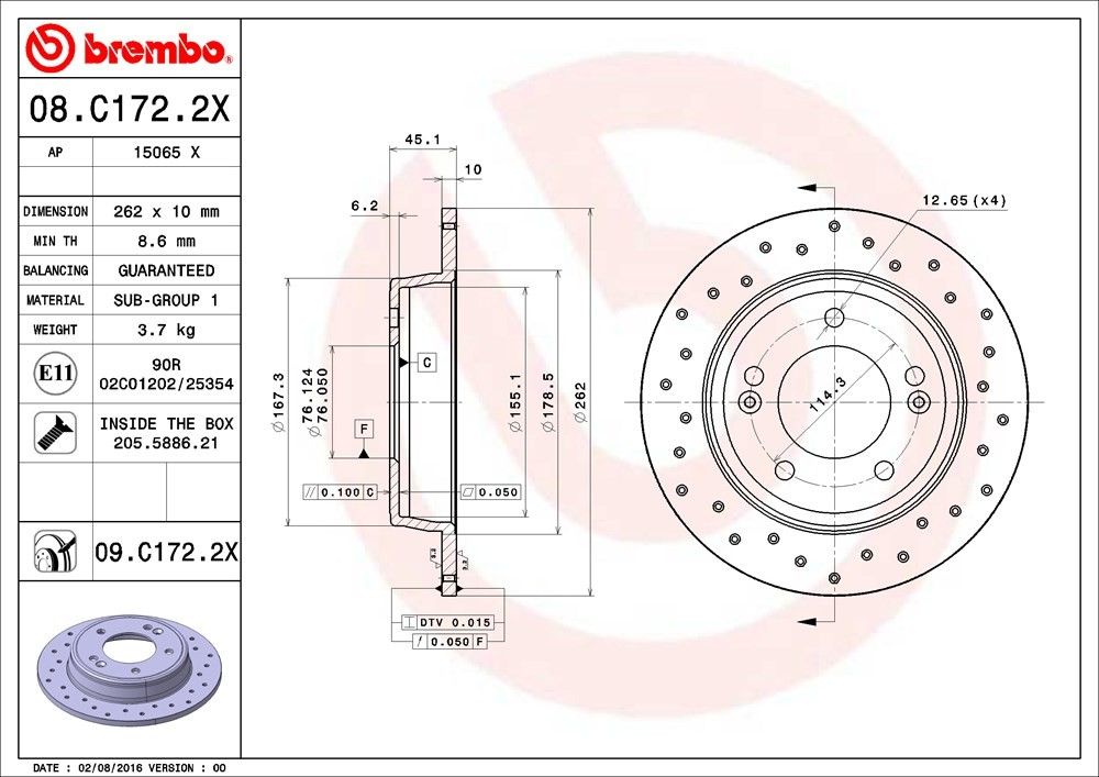 2024, 2023, 2022, 2021, 2020, 2019, 2018, 2017, 2016, 2015, 2014 Kia Forte Disc Brake Rotor