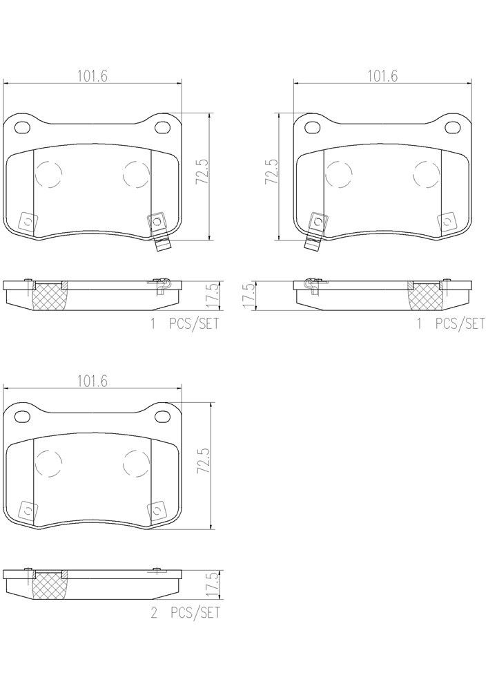 2014, 2013, 2012, 2011, 2010, 2009, 2008 Lexus IS F F Disc Brake Pad Set