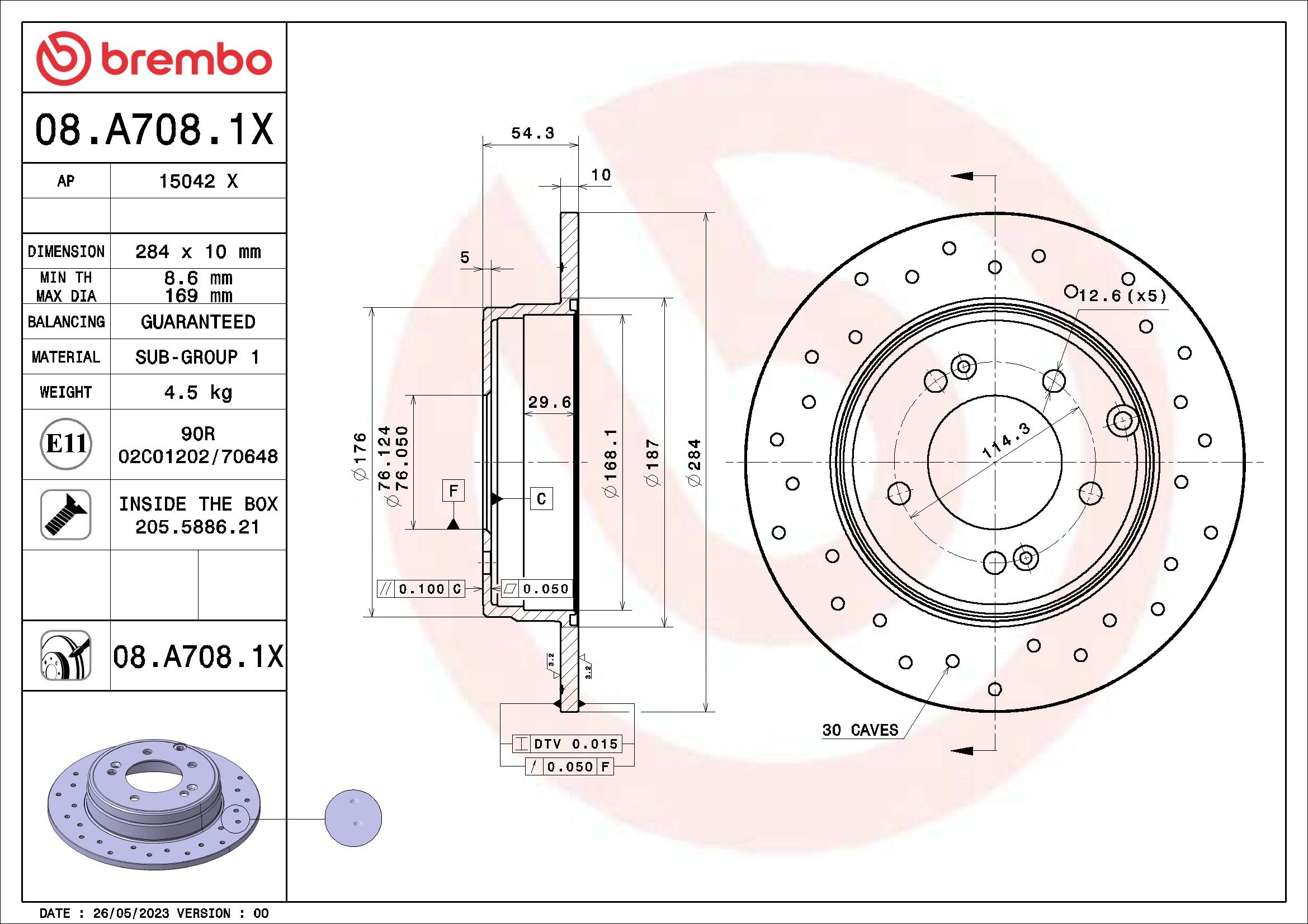 2020, 2019, 2018, 2017, 2016, 2015, 2014, 2013, 2012, 2011 Kia Optima Disc Brake Rotor