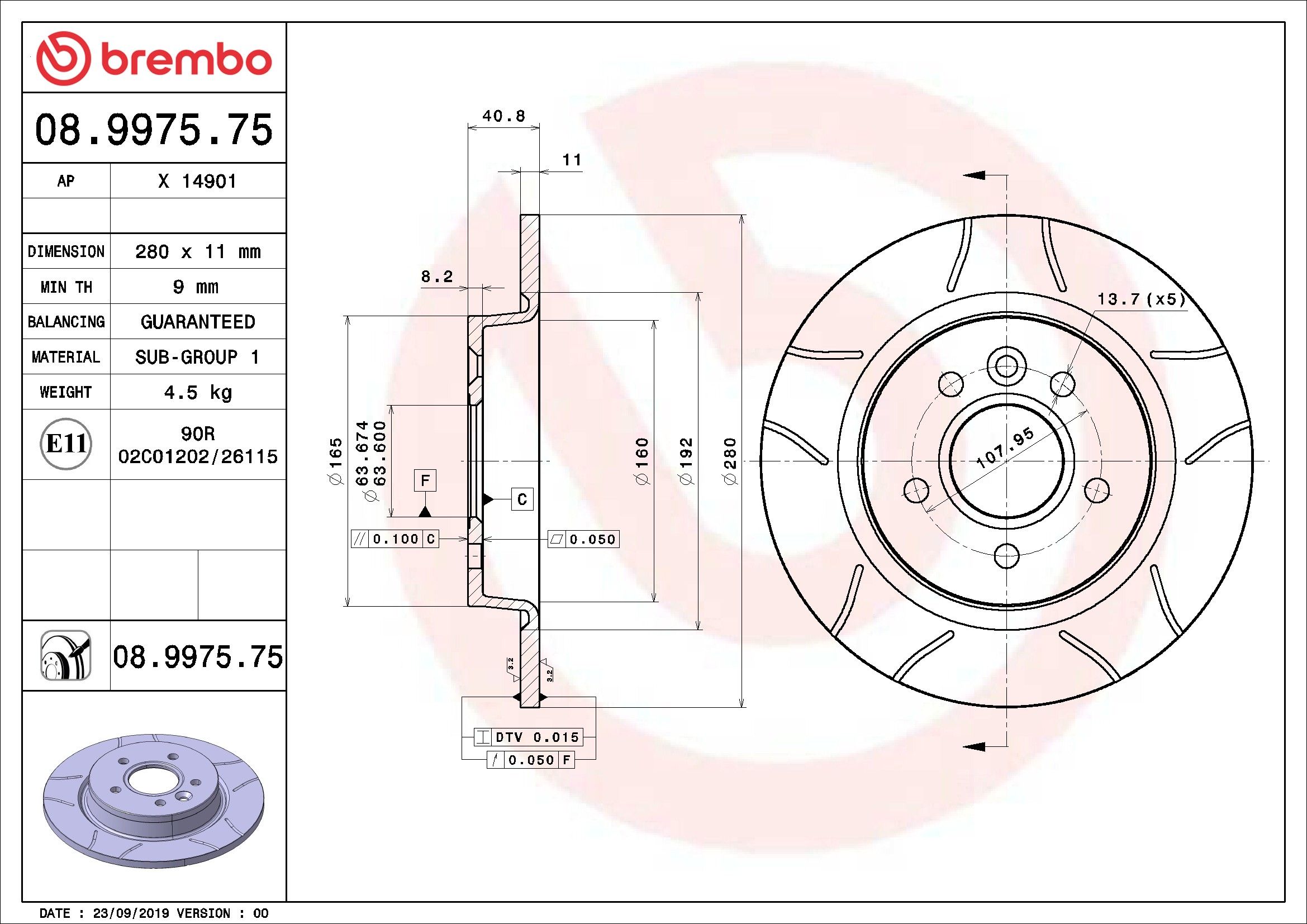 2013, 2012, 2011, 2010, 2009, 2008, 2007, 2006 Volvo C70 Disc Brake Rotor