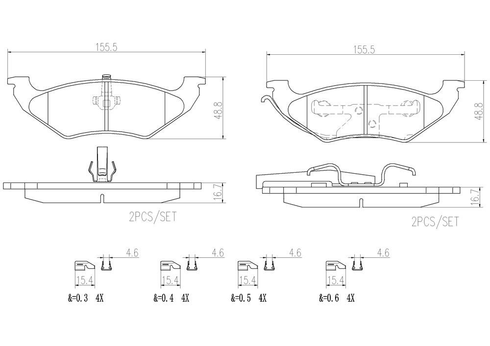 2000 Dodge Caravan & Country Disc Brake Pad Set