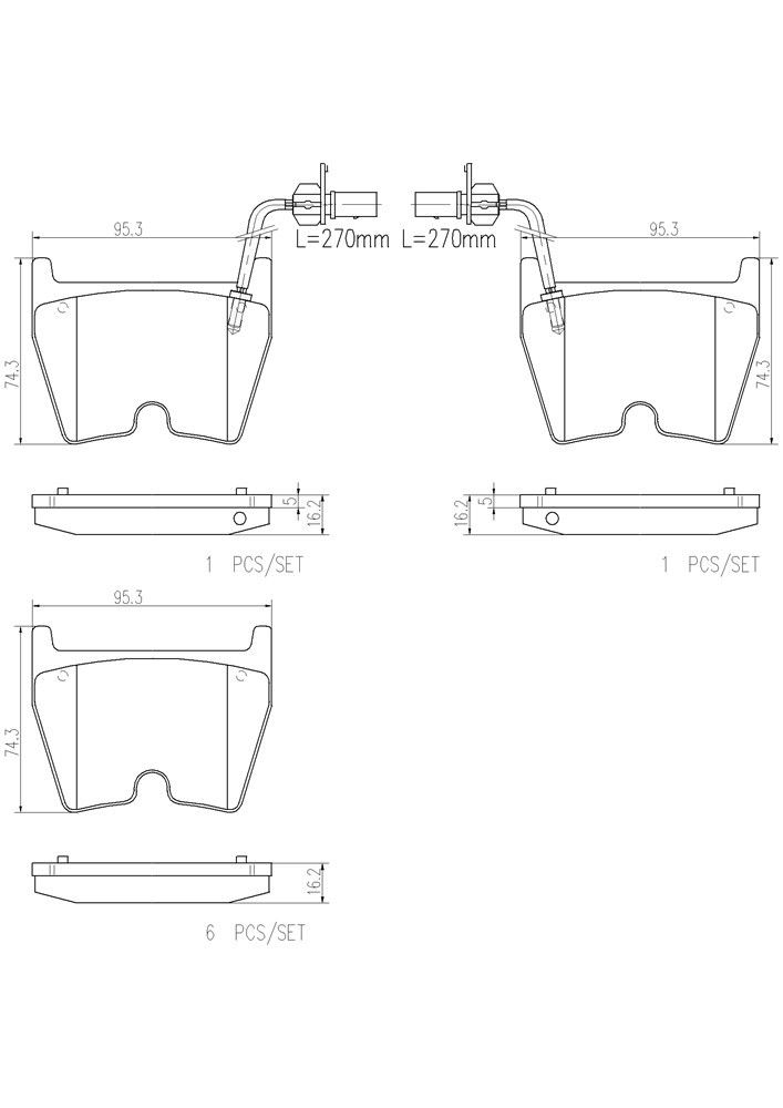 2009, 2008 Audi R8 Disc Brake Pad Set