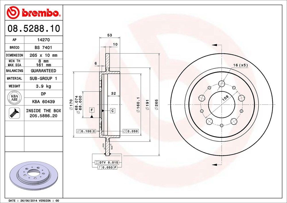 1991, 1990, 1989, 1988 Volvo 780 Disc Brake Rotor