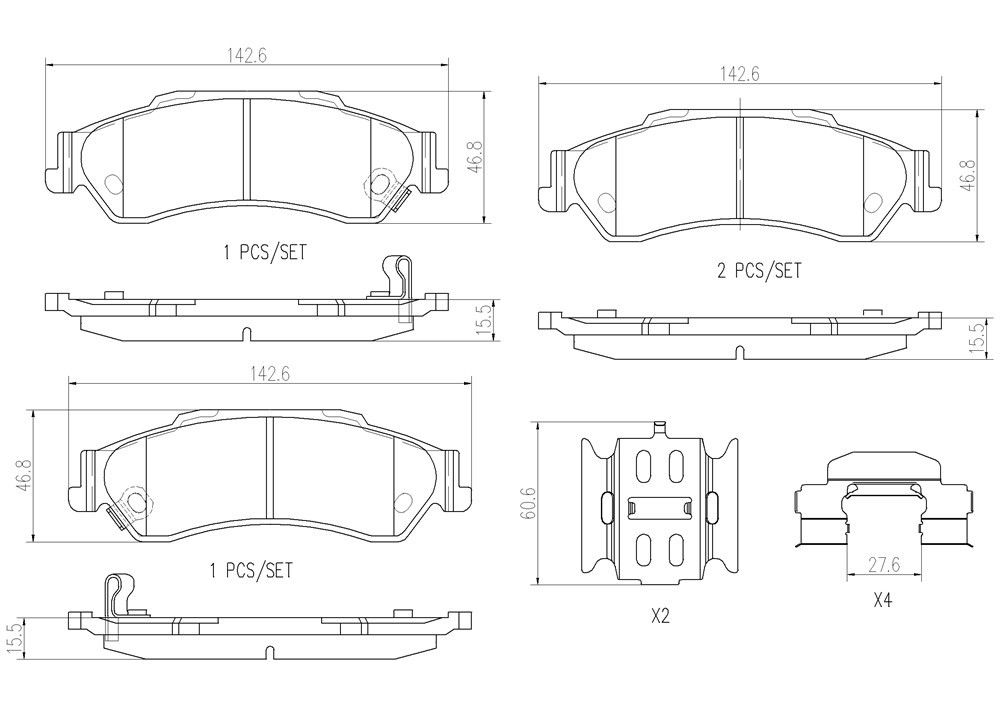 2001, 2000, 1999, 1998, 1997 GMC Jimmy Disc Brake Pad Set