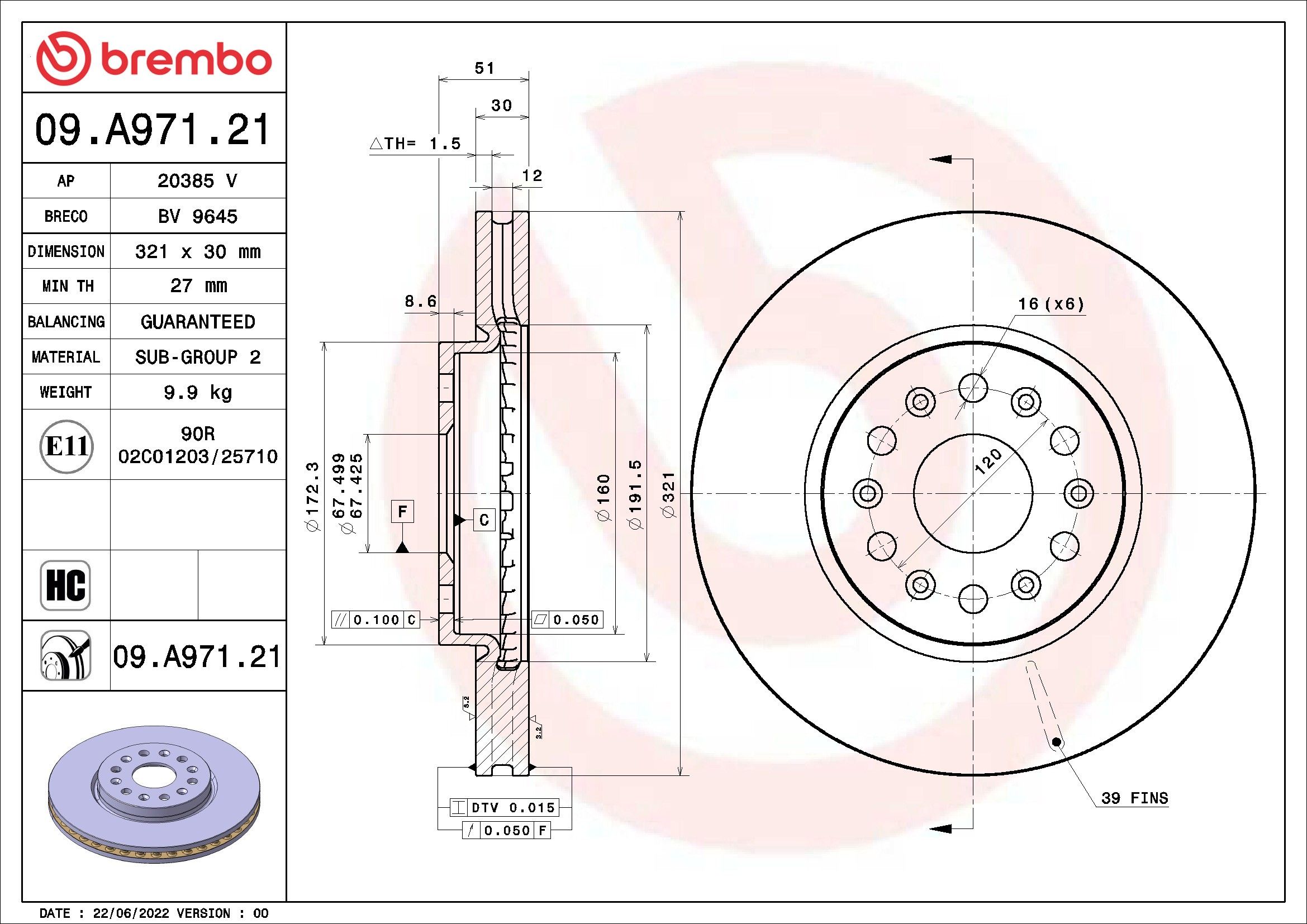 2023, 2022, 2021, 2020, 2019, 2018, 2017 GMC Acadia Disc Brake Rotor