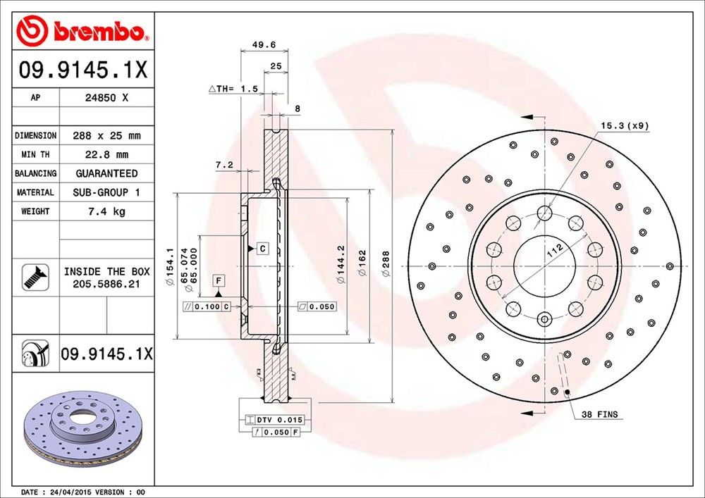 2024, 2023 Audi RS3 Disc Brake Rotor