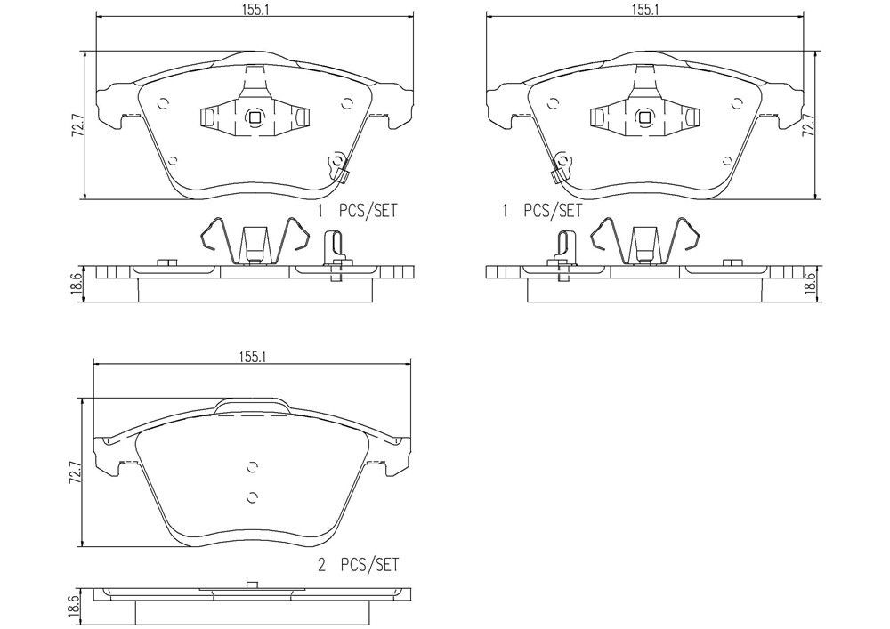 2007, 2006 Mazda 6 Disc Brake Pad Set