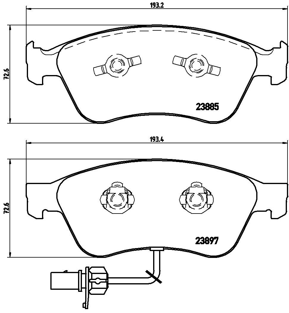 2011, 2010, 2009, 2008, 2007 Audi S6 Disc Brake Pad Set