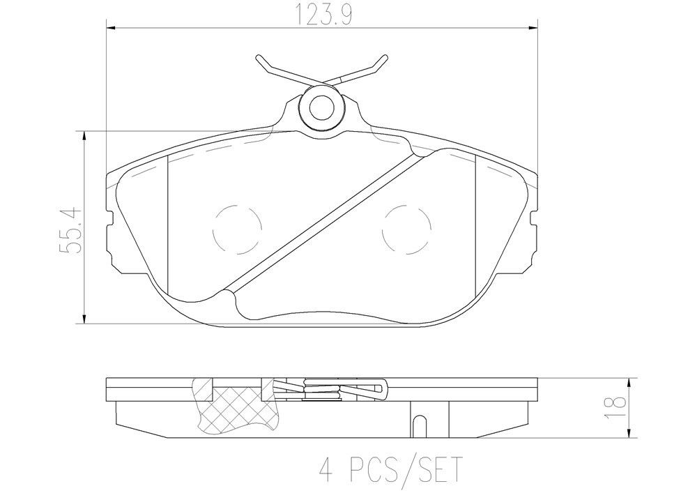 2001, 2000, 1999, 1998, 1997, 1996, 1995, 1994 Mercury Sable Disc Brake Pad Set