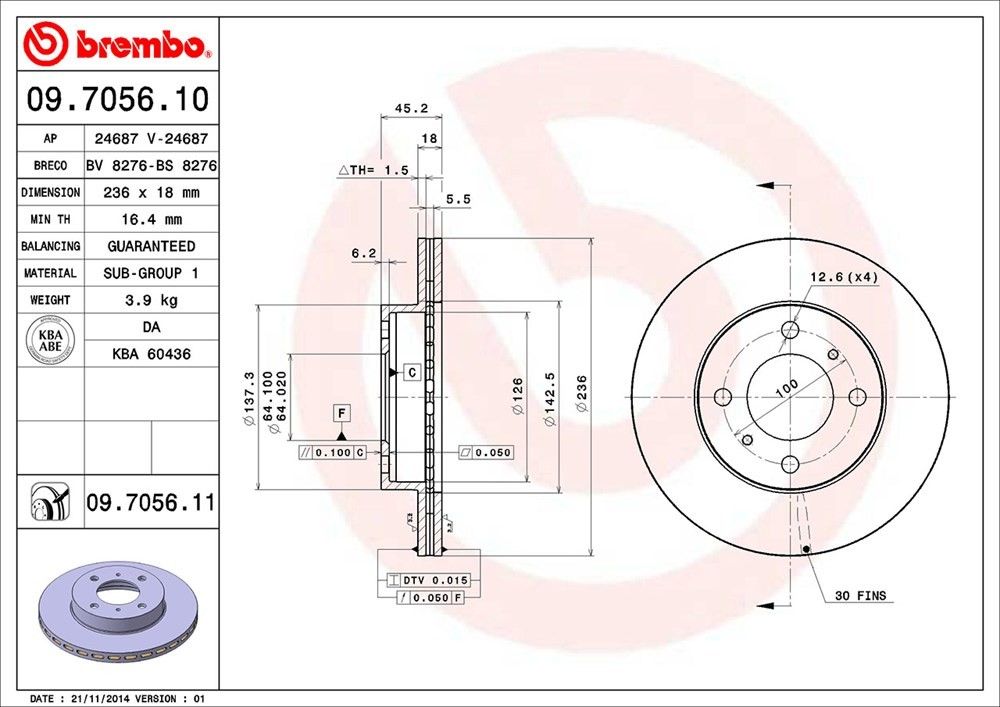 1996, 1995, 1994, 1993 Eagle Summit Disc Brake Rotor