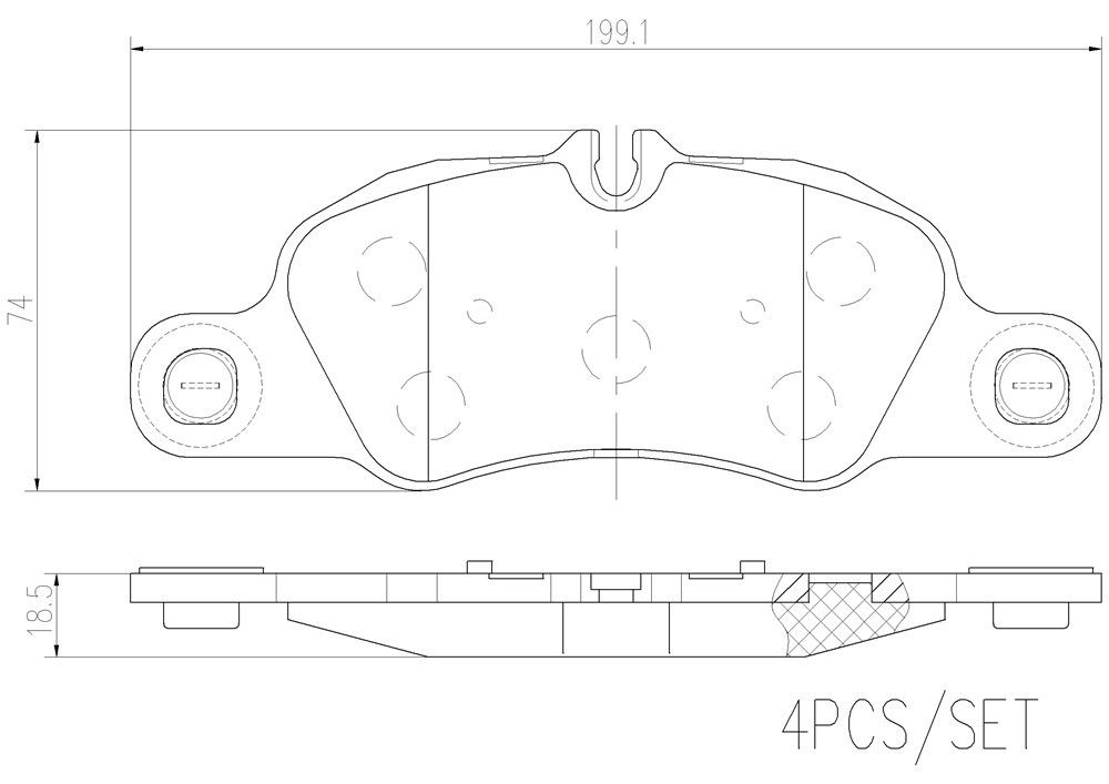 2016, 2015, 2014, 2013 Porsche Boxster Boxster Disc Brake Pad Set