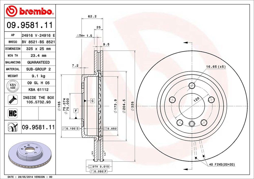 2010, 2009, 2008, 2007, 2006, 2005, 2004 BMW X3 Disc Brake Rotor