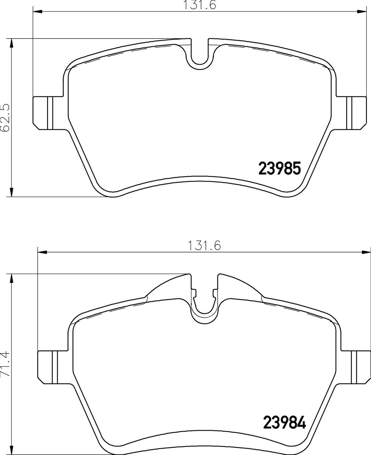 2015, 2014, 2013, 2012, 2011, 2010, 2009, 2008, 2007, 2006, 2005, 2004, 2003, 2002 Mini Cooper Disc Brake Pad Set