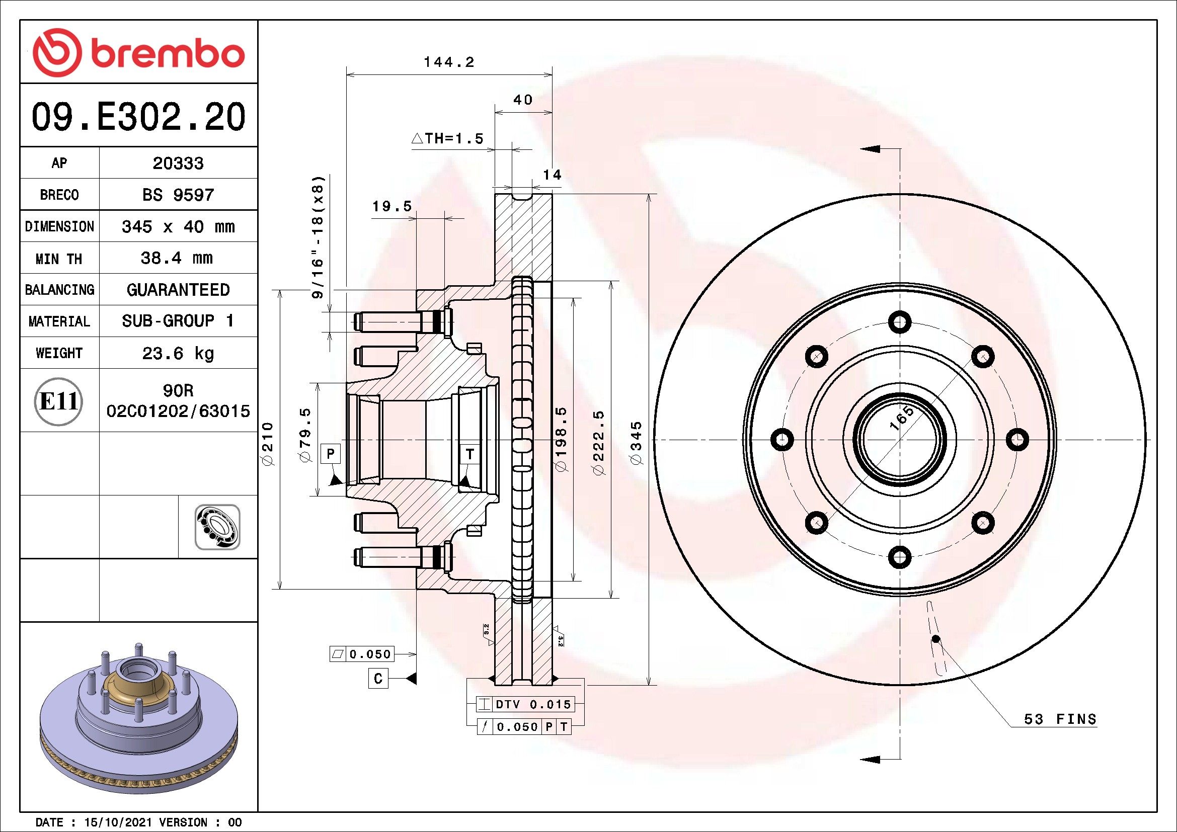 2014, 2013, 2012, 2011, 2010, 2009, 2008 Ford E-150 Disc Brake Rotor