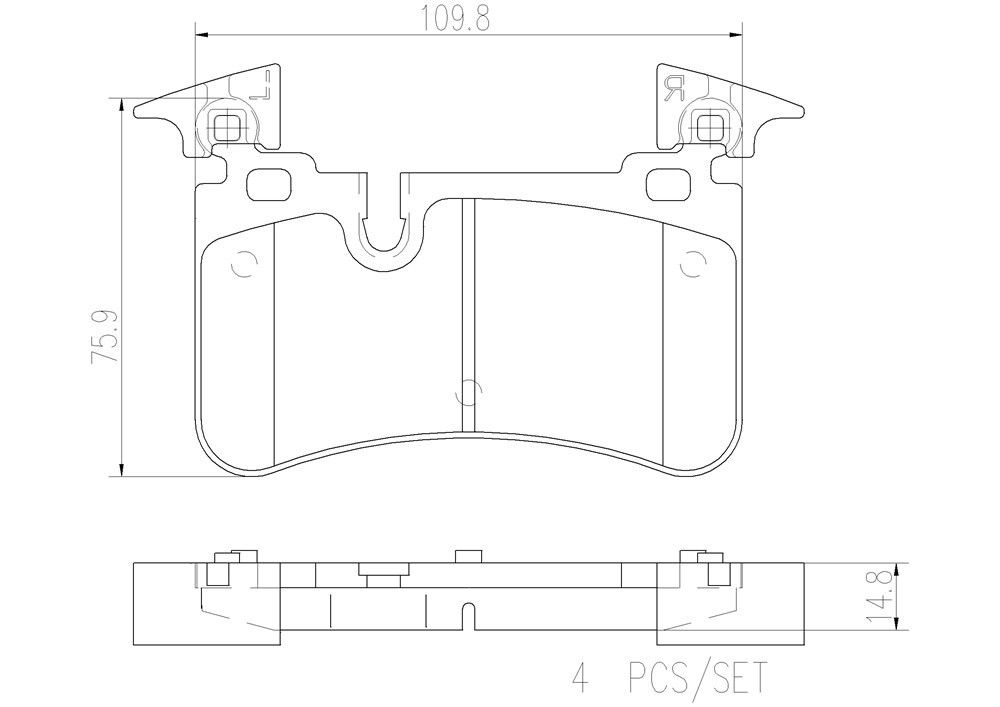 2011, 2010, 2009, 2008, 2007 Mercedes-Benz CLS63 AMG 2007-2011 Mercedes-Benz C63 AMG Disc Brake Pad Set