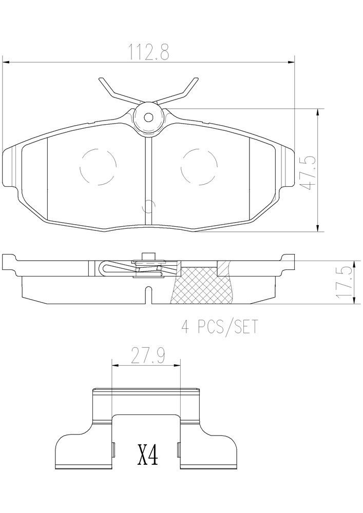 2012, 2011, 2010, 2009, 2008, 2007, 2006, 2005 Ford Mustang Disc Brake Pad Set