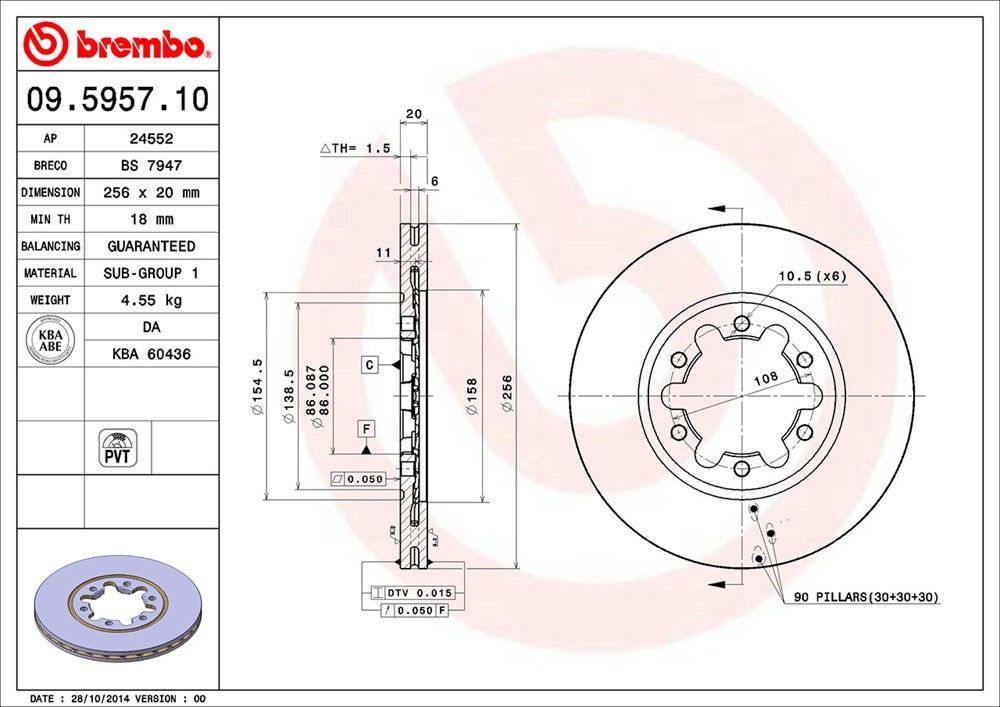 1987, 1986 Mazda B2000 Disc Brake Rotor