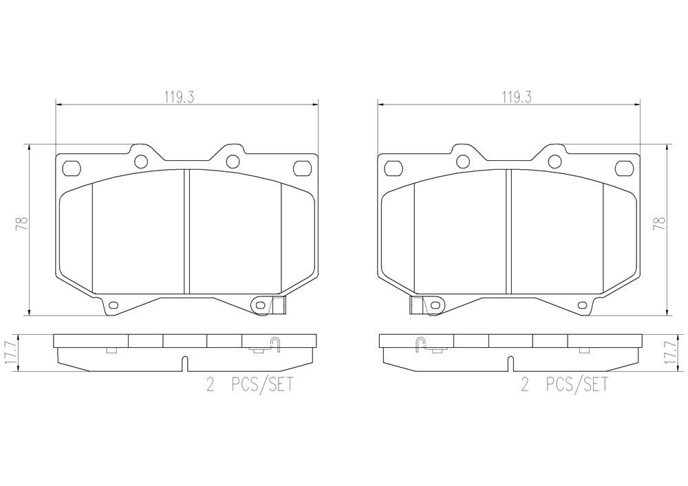 2002, 2001 Toyota Sequoia Disc Brake Pad Set