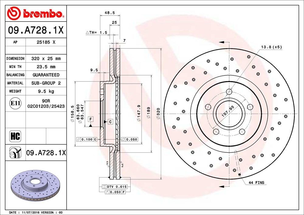 2011, 2010, 2009, 2008, 2007, 2006, 2005, 2004 Volvo S40 Disc Brake Rotor