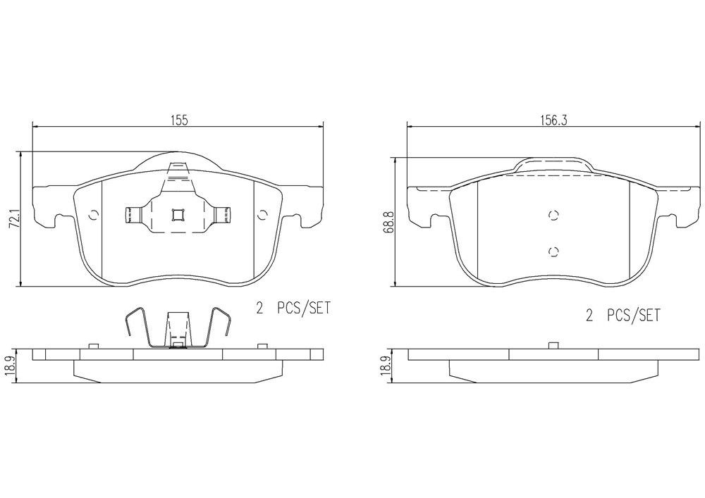 2006, 2005, 2004, 2003, 2002, 2001, 2000, 1999 Volvo S80 Disc Brake Pad Set