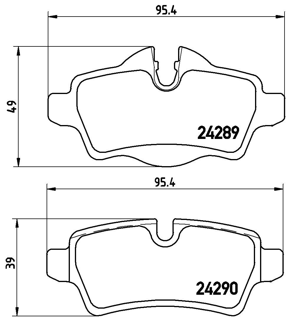 2015, 2014, 2013, 2012, 2011, 2010, 2009, 2008, 2007 Mini Cooper Disc Brake Pad Set