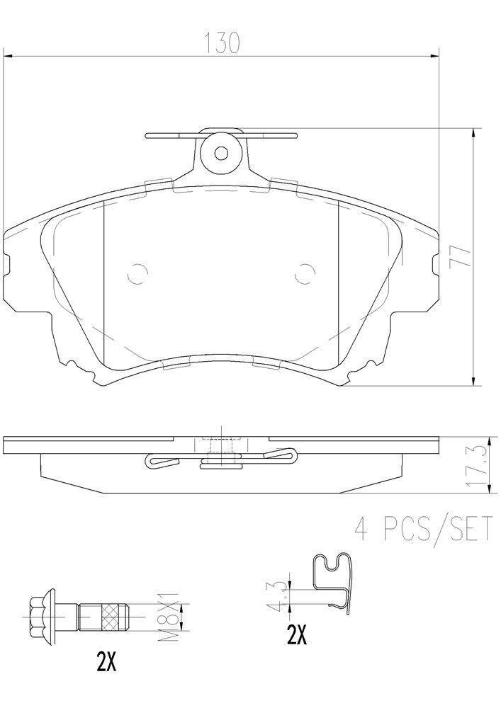2004, 2003, 2002, 2001, 2000 Volvo S40 Disc Brake Pad Set